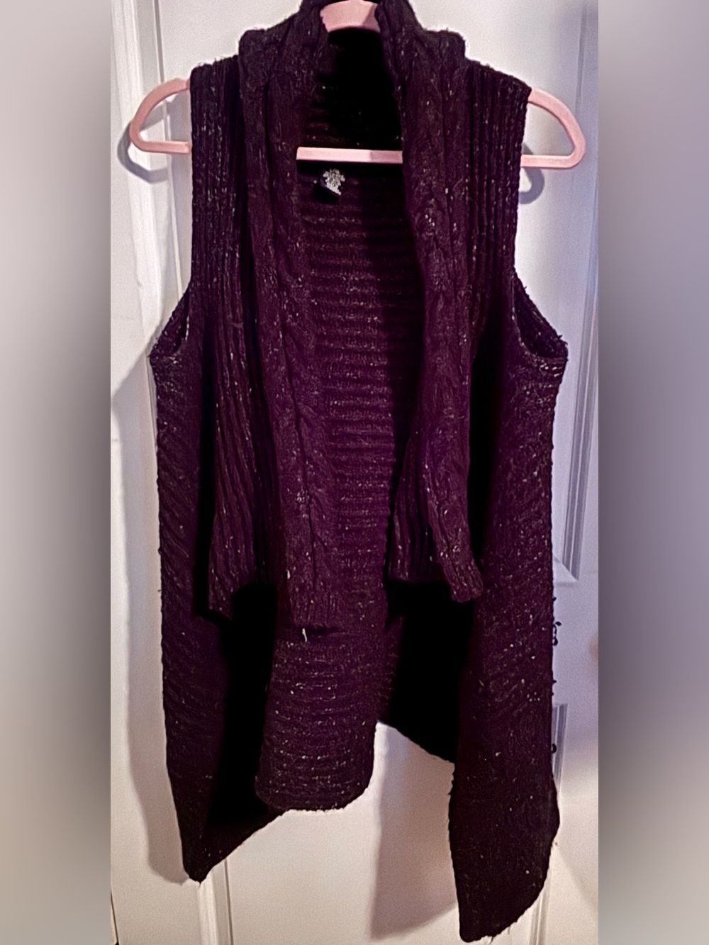BCBGMaxazria Gray Knit Sweater Cardigan Vest Size L/XL